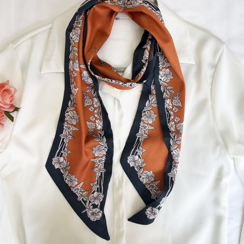 FONYVE Silk Head Scarf for Hair Fashion Headwrap for Women Lightweight Neck Tie - Image 3